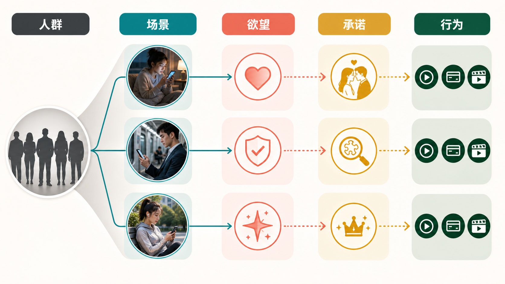 图 2-1 从人口标签到可验证观看行为